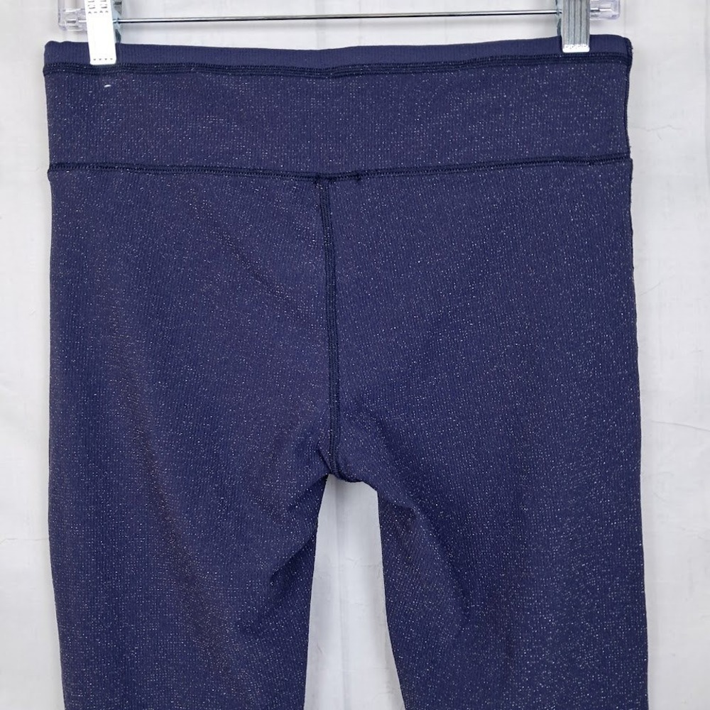 Aerie L Chill Play Move Navy Blue Sparkle Ribbed High Waisted Leggings NWT - Picture 4 of 7